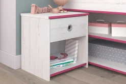 Nachttisch Smoozy 1 Schublade - weiß/rosa oder weiß/blau