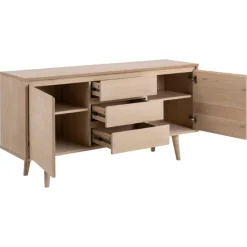 Emob NaliniEsszimmer : Esstisch, Anrichte, Vitrine - Eiche hell furniert