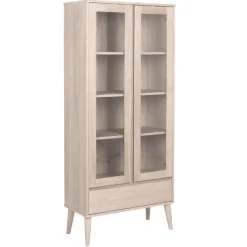 Emob NaliniEsszimmer : Esstisch, Anrichte, Vitrine - Eiche hell furniert