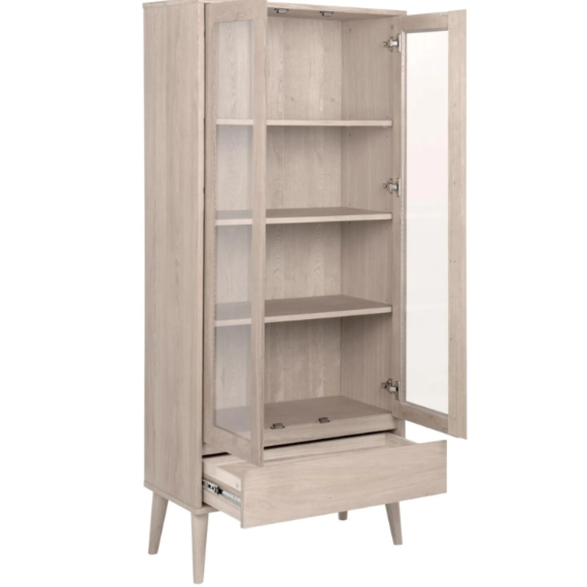 Emob NaliniEsszimmer : Esstisch, Anrichte, Vitrine - Eiche hell furniert