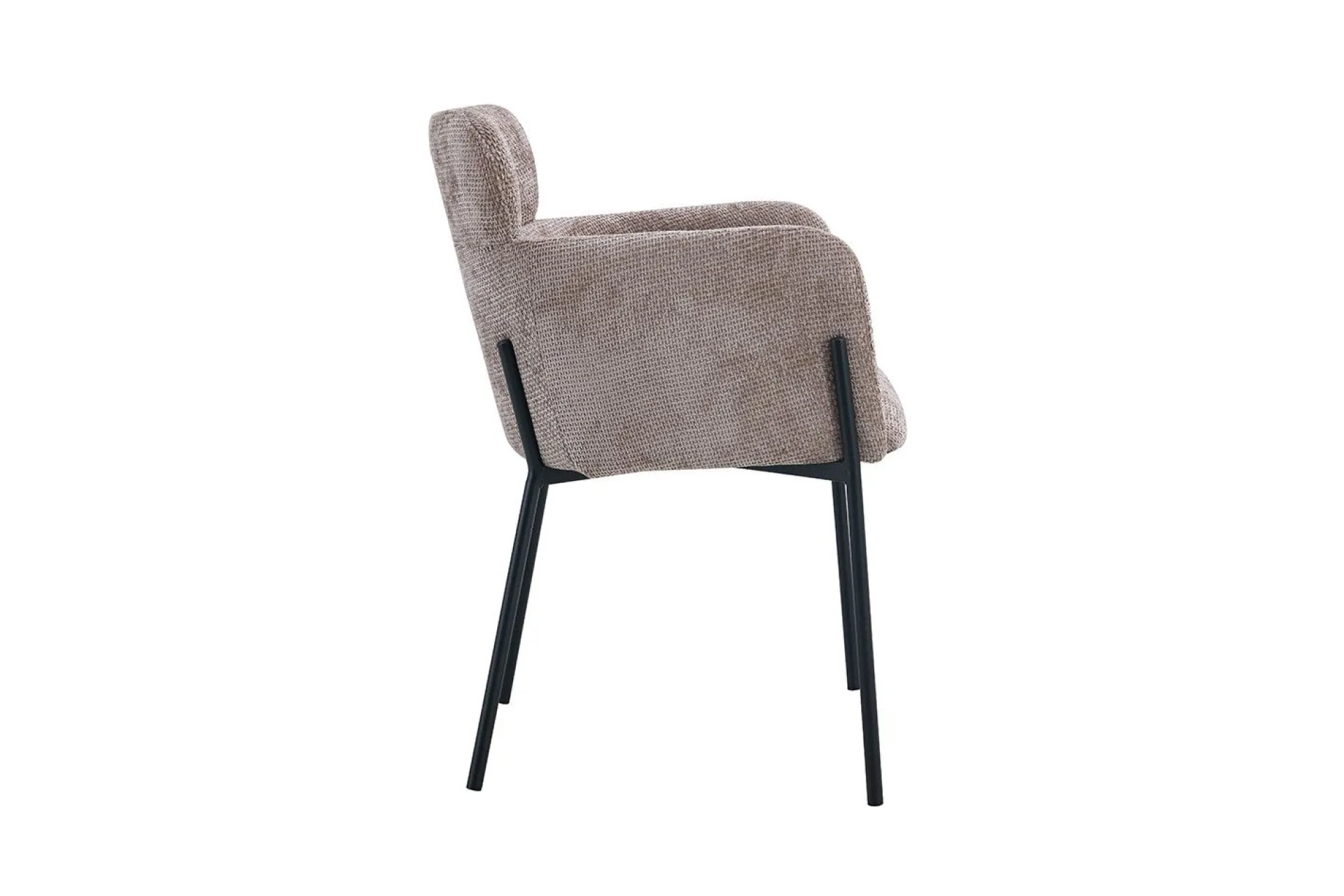 Rousseau Naomi Fabric Dining Chair Sand | Metallbeine | 83 x 60,5 x 60 cm