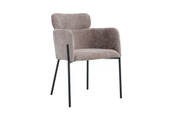 Rousseau Naomi Fabric Dining Chair Sand | Metallbeine | 83 x 60,5 x 60 cm
