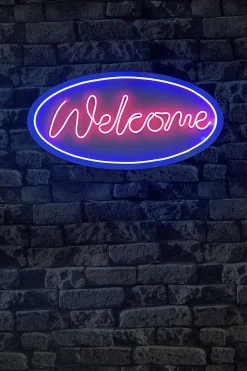 Emob Neon Graph Dekorative LED-Beleuchtung aus Kunststoff | Blau & Rosa | 29 x 58 x 2 cm