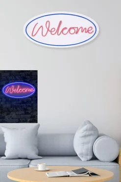 Emob Neon Graph Dekorative LED-Beleuchtung aus Kunststoff | Blau & Rosa | 29 x 58 x 2 cm