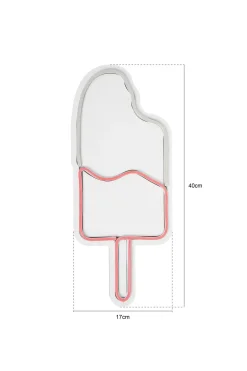 Emob Neon Graph Dekorative LED-Beleuchtung aus Kunststoff | Weiß & Rosa | 17 x 40 x 2 cm