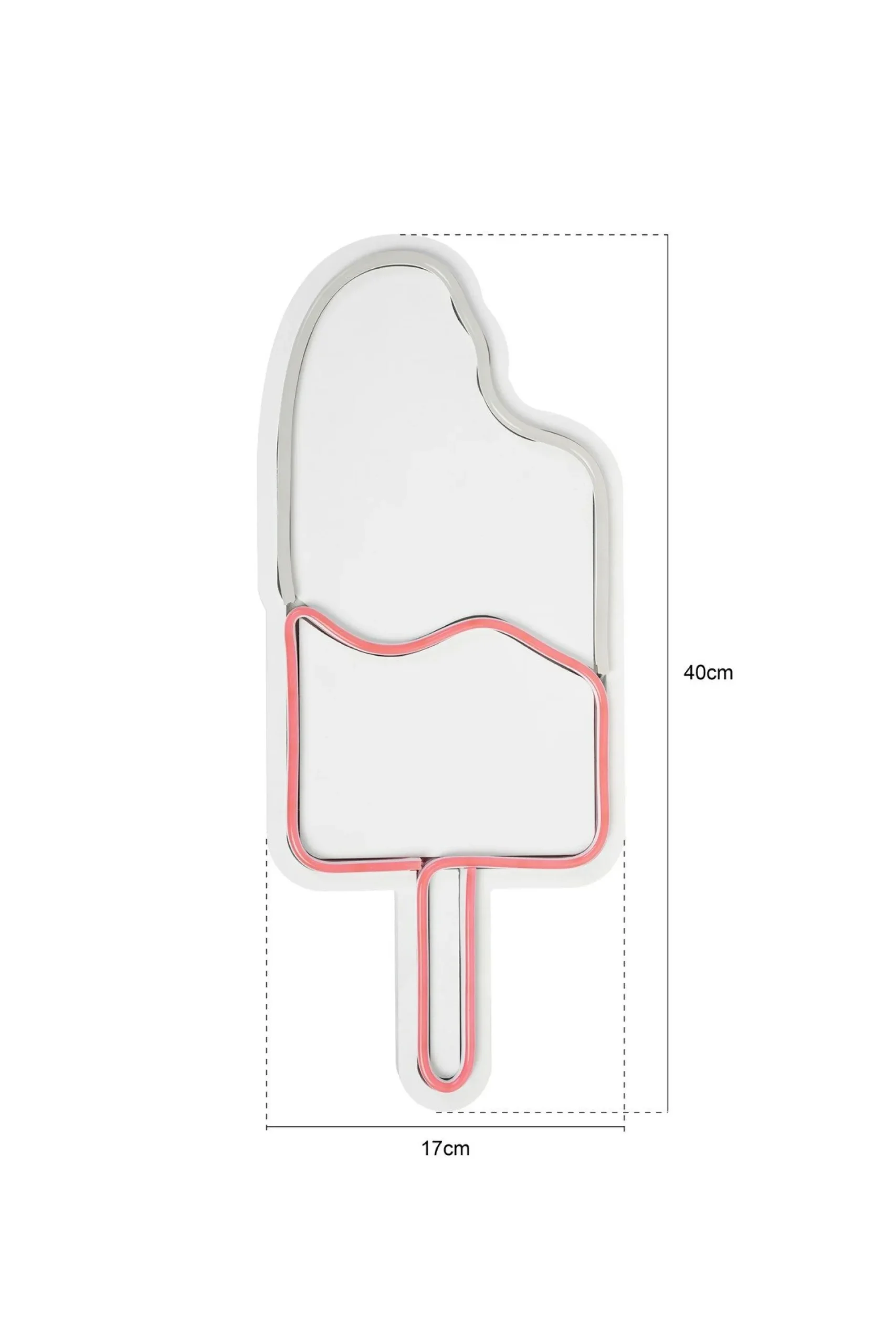 Emob Neon Graph Dekorative LED-Beleuchtung aus Kunststoff | Weiß & Rosa | 17 x 40 x 2 cm