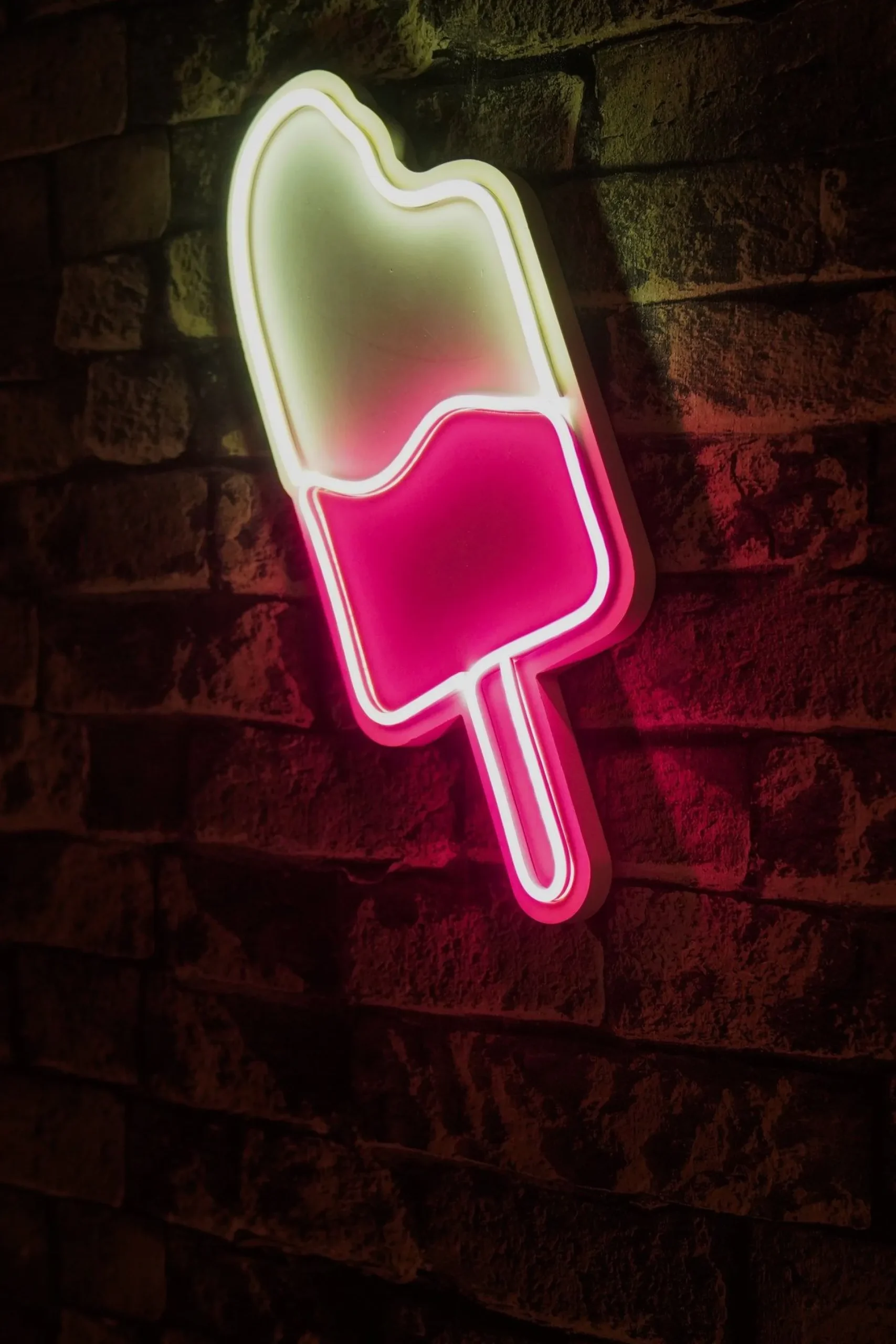 Emob Neon Graph Dekorative LED-Beleuchtung aus Kunststoff | Weiß & Rosa | 17 x 40 x 2 cm