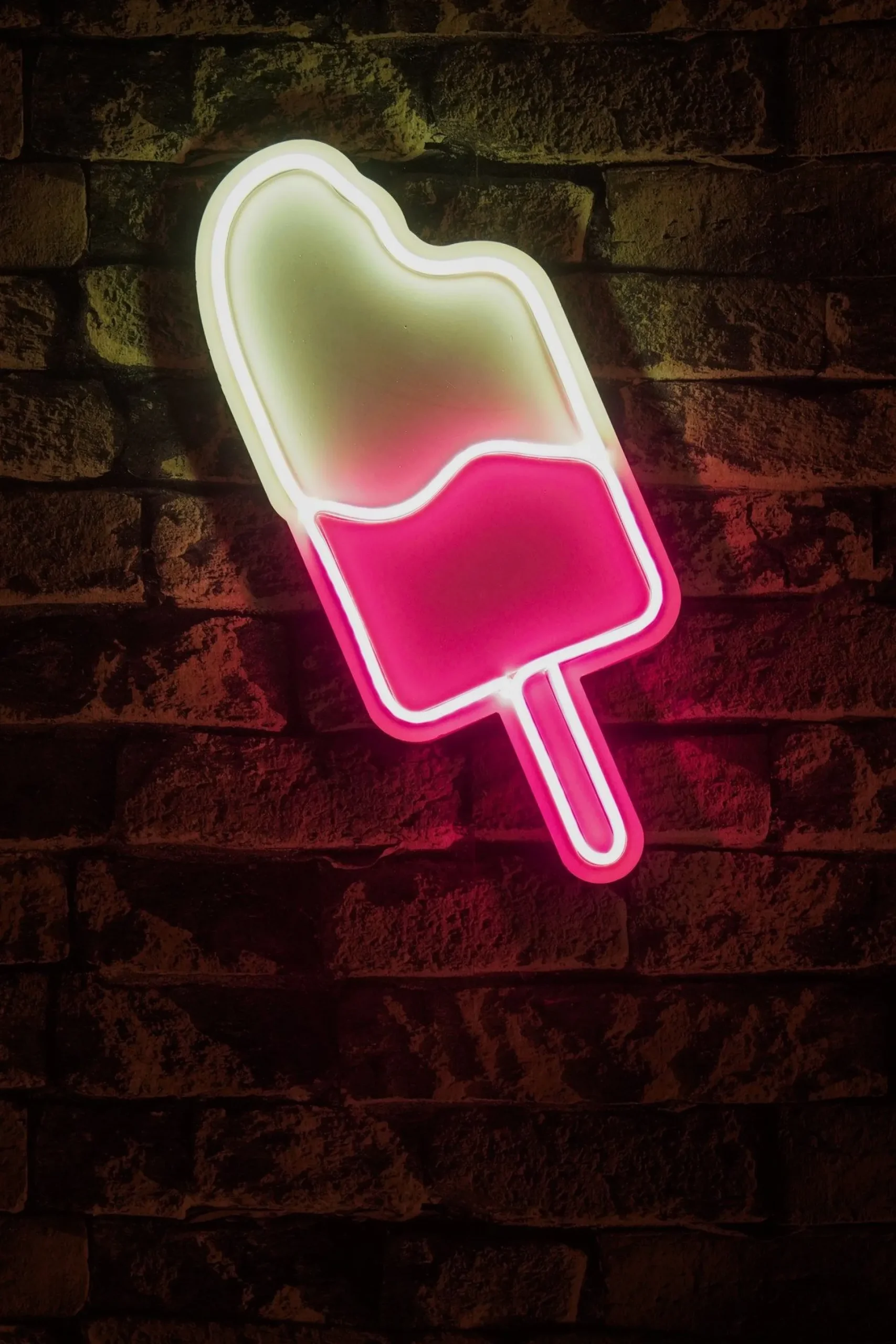 Emob Neon Graph Dekorative LED-Beleuchtung aus Kunststoff | Weiß & Rosa | 17 x 40 x 2 cm