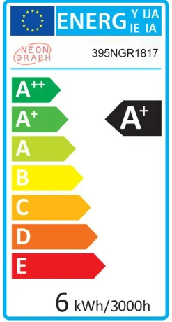 Emob Neon Graph Dekorative LED-Beleuchtung aus Kunststoff | | 66 x 38 x 2 cm