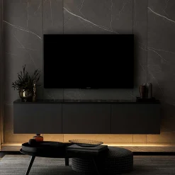Neon Illuminated TV-Ständer | 100 % MELAMIN | Anthrazit