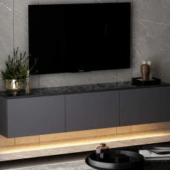 Neon Illuminated TV-Ständer | 100 % MELAMIN | Anthrazit