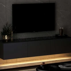 Neon Illuminated TV-Ständer | 100 % MELAMIN | Anthrazit