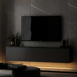 Neon Illuminated TV-Ständer | 100 % MELAMIN | Anthrazit