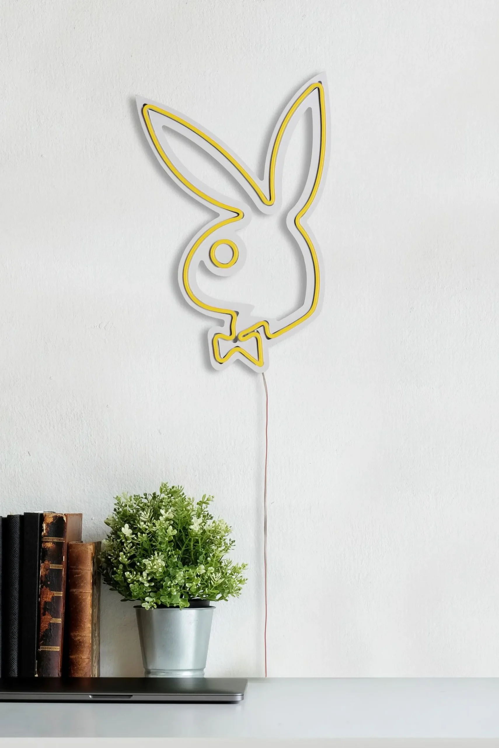 Emob Neonlicht Kaninchen mit Krawatte - Wallity Serie -