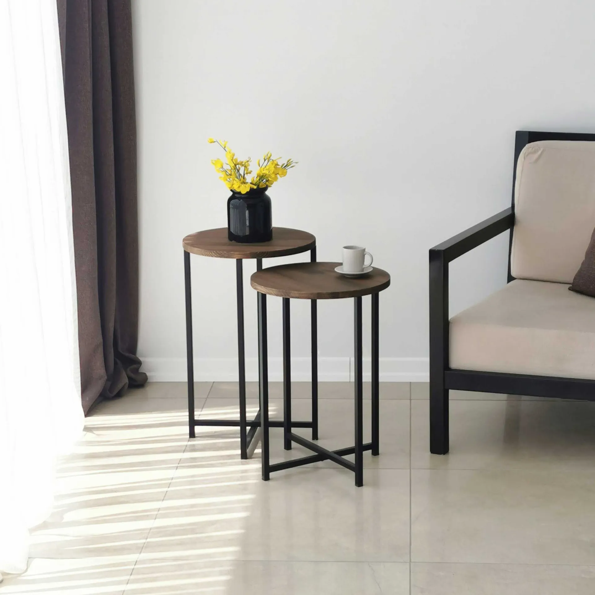 Emob Neta Couchtisch | Kiefernholz | Walnuss