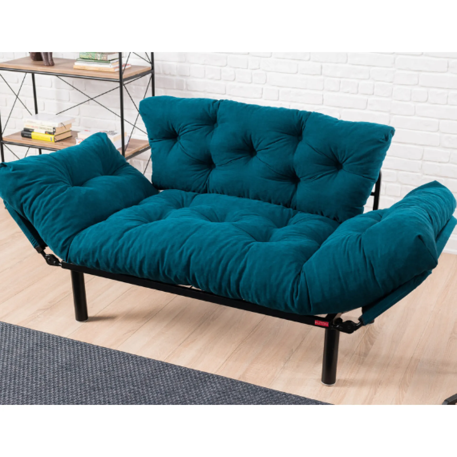 Emob Nitta 2-Sitzer-Schlafsofa | Metallrahmen | Petrol