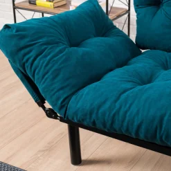 Emob Nitta 2-Sitzer-Schlafsofa | Metallrahmen | Petrol