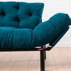 Emob Nitta 2-Sitzer-Schlafsofa | Metallrahmen | Petrol