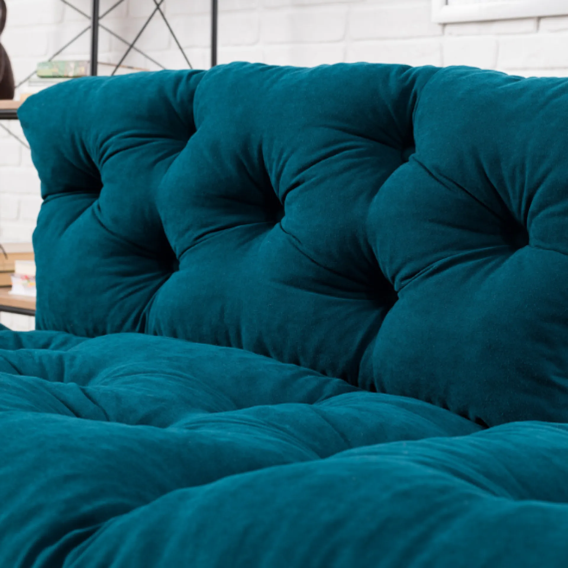 Emob Nitta 2-Sitzer-Schlafsofa | Metallrahmen | Petrol
