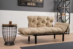 Emob Nitta 2-Sitzer-Schlafsofa | Metallrahmen | Creme