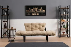 Emob Nitta 2-Sitzer-Schlafsofa | Metallrahmen | Creme