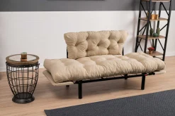 Emob Nitta 2-Sitzer-Schlafsofa | Metallrahmen | Creme