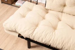 Emob Nitta 2-Sitzer-Schlafsofa | Metallrahmen | Creme