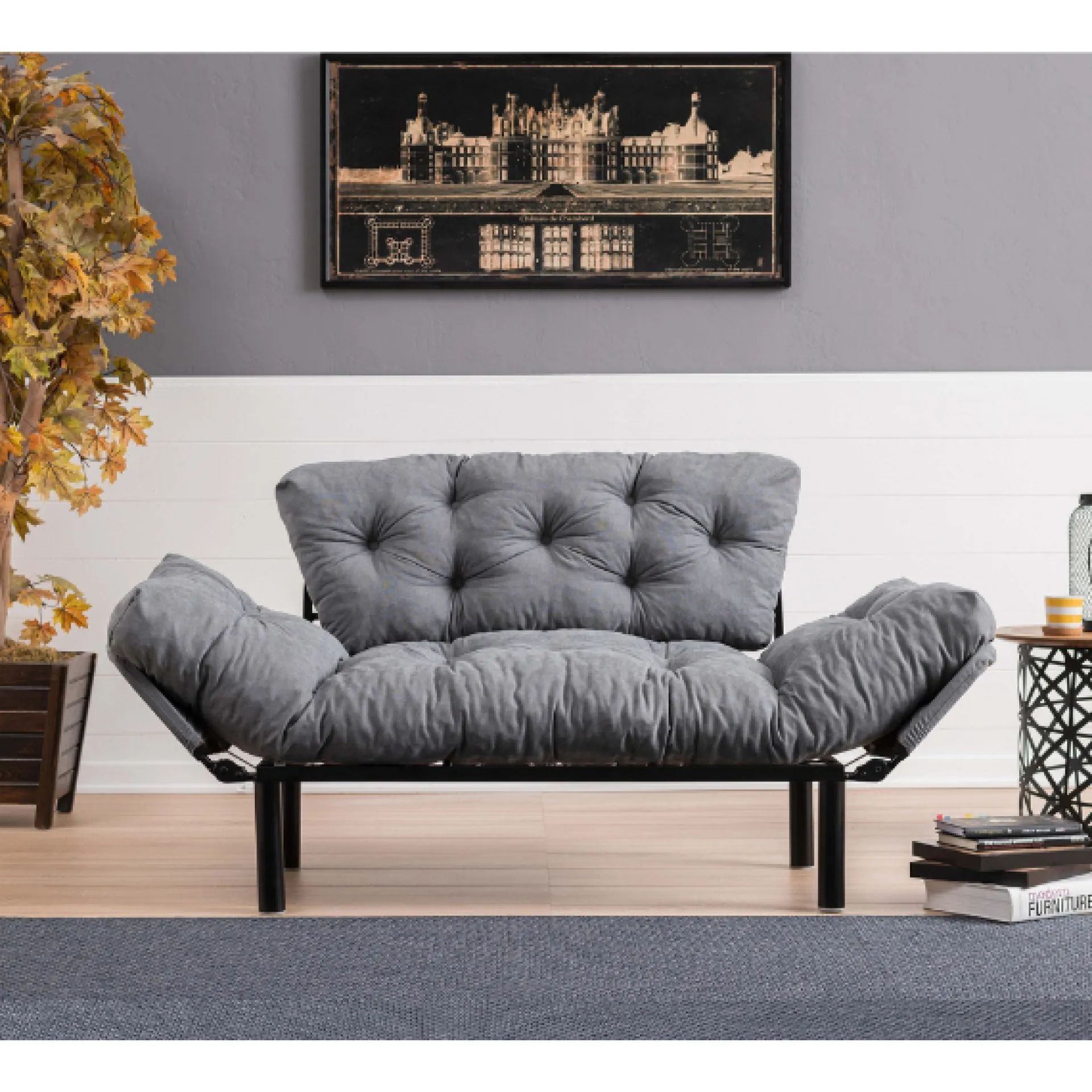 Emob Nitta 2-Sitzer-Schlafsofa | Metallrahmen |