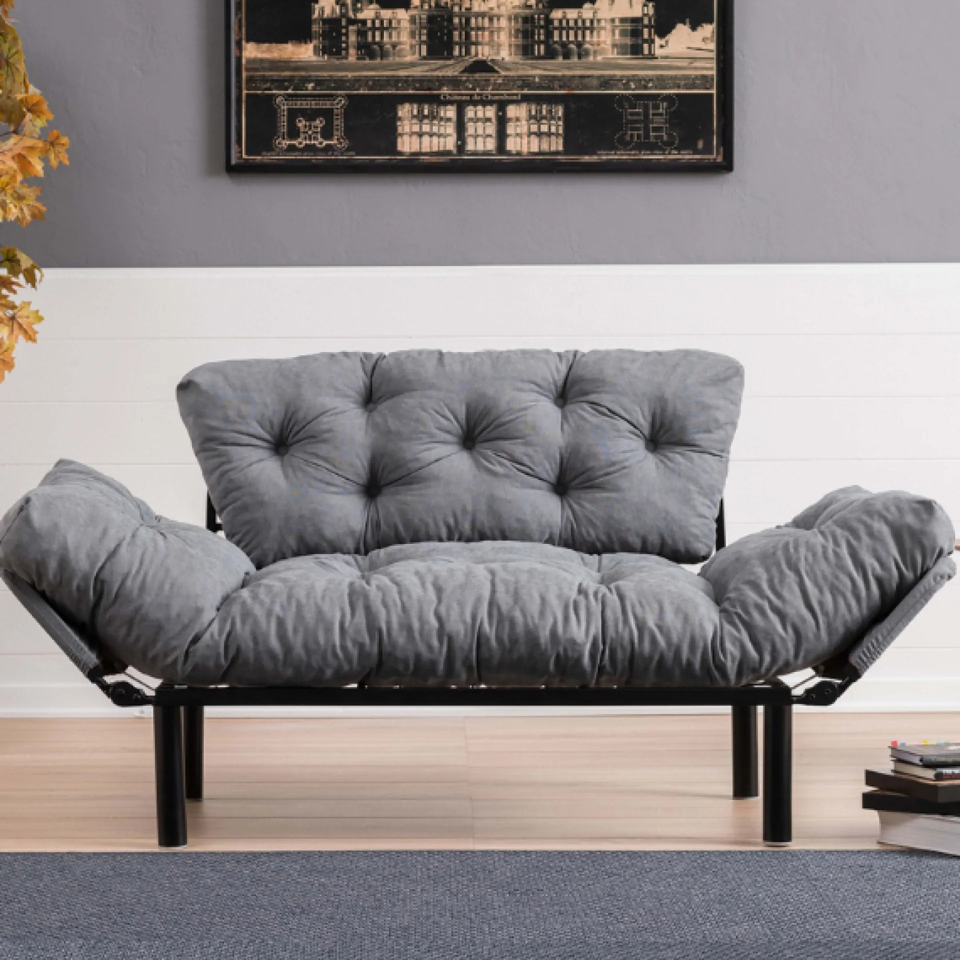 Emob Nitta 2-Sitzer-Schlafsofa | Metallrahmen |