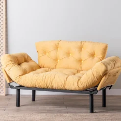 Emob Nitta 2-Sitzer-Schlafsofa | Metallrahmen | Senf
