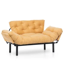 Emob Nitta 2-Sitzer-Schlafsofa | Metallrahmen | Senf