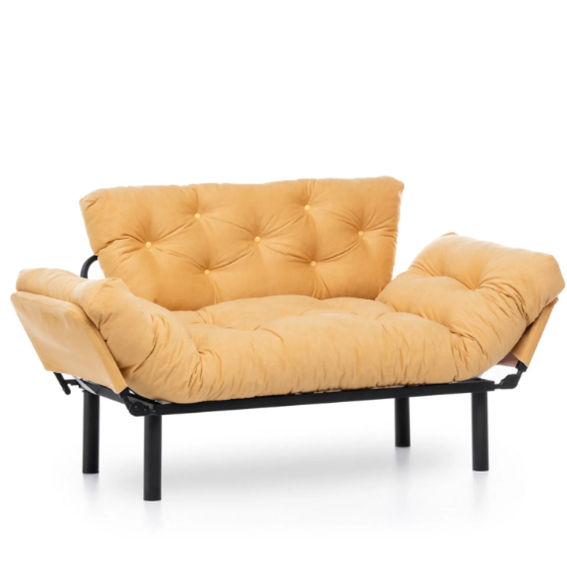 Emob Nitta 2-Sitzer-Schlafsofa | Metallrahmen | Senf