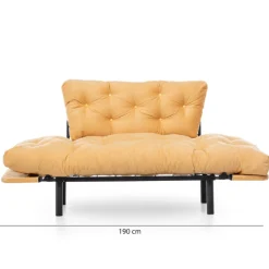 Emob Nitta 2-Sitzer-Schlafsofa | Metallrahmen | Senf