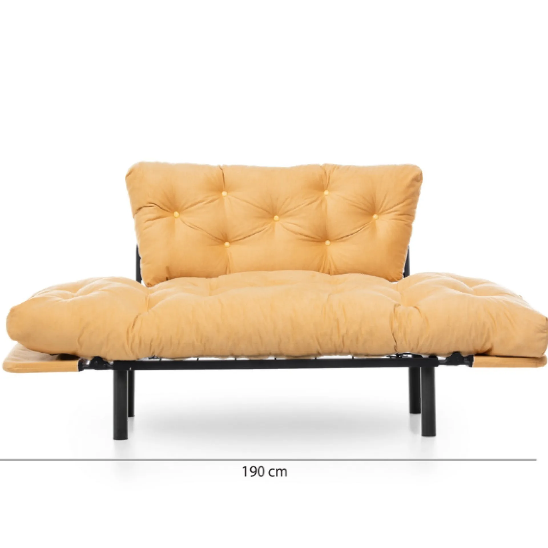 Emob Nitta 2-Sitzer-Schlafsofa | Metallrahmen | Senf
