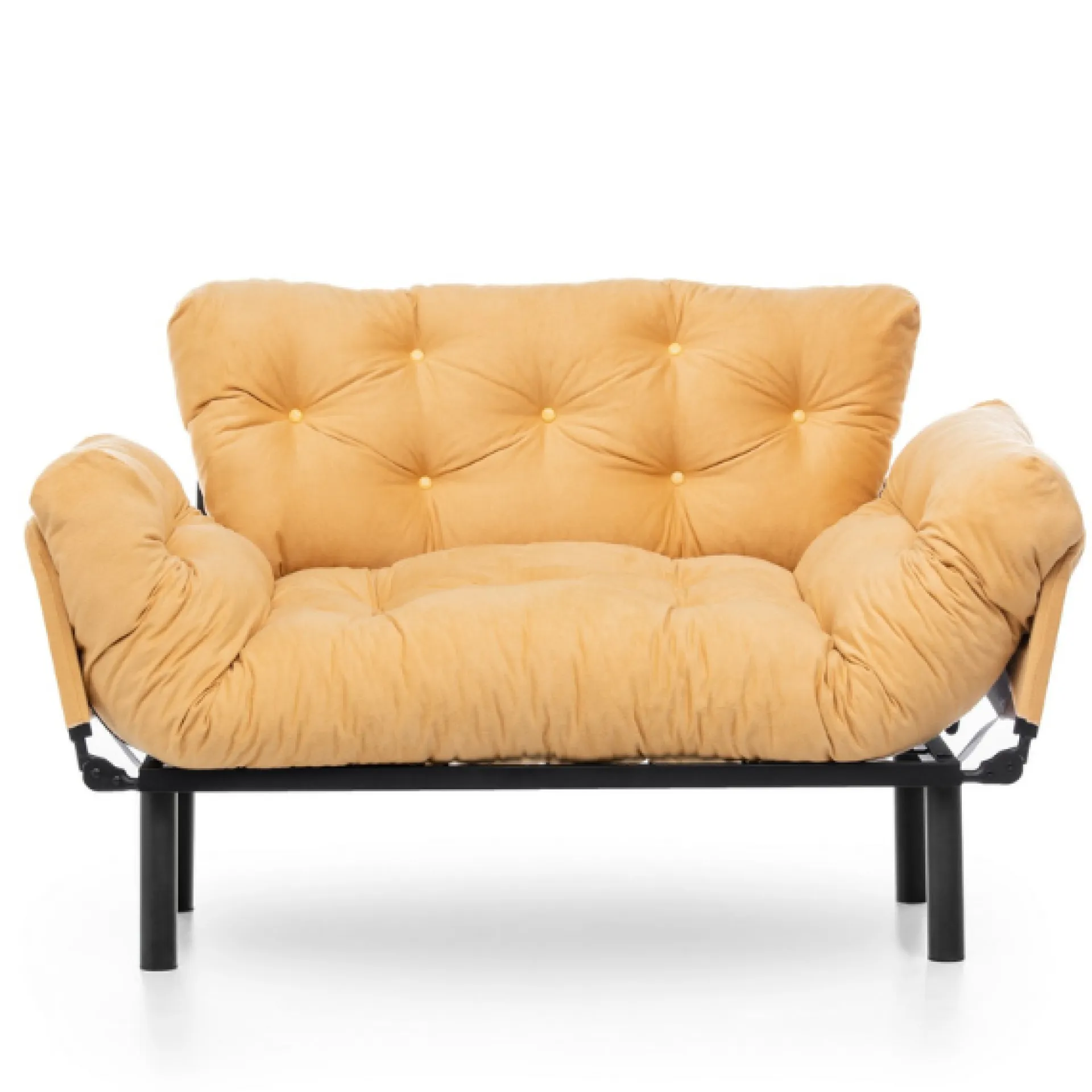 Emob Nitta 2-Sitzer-Schlafsofa | Metallrahmen | Senf