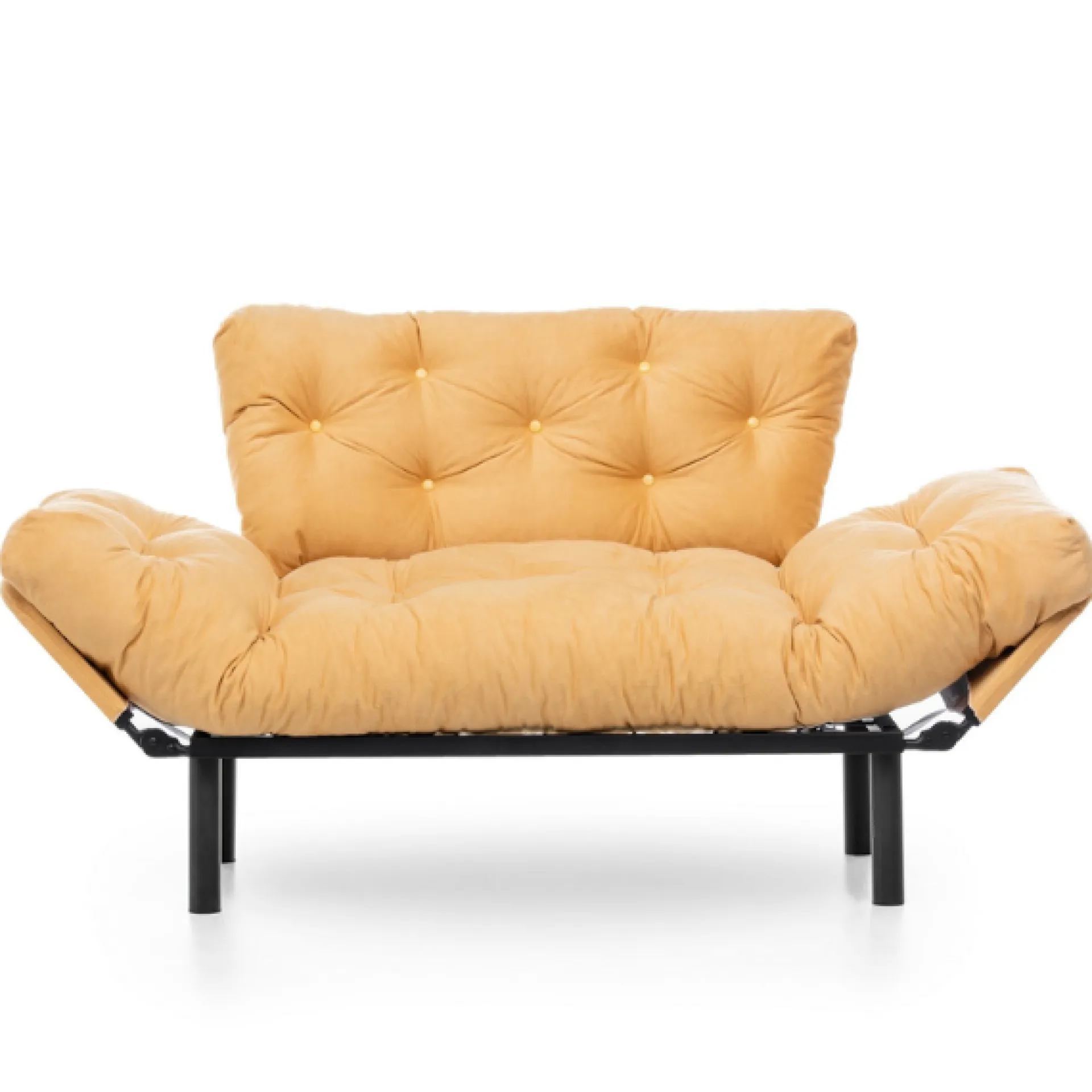 Emob Nitta 2-Sitzer-Schlafsofa | Metallrahmen | Senf
