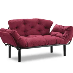 Emob Nitta 2-Sitzer-Schlafsofa | Metallrahmen | Kastanienbraun