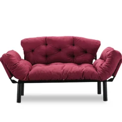 Emob Nitta 2-Sitzer-Schlafsofa | Metallrahmen | Kastanienbraun