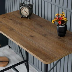 Emob Nordic Stehtisch | Metallgestell | Walnuss, Schwarz