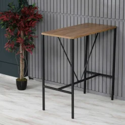 Emob Nordic Stehtisch | Metallgestell | Walnuss, Schwarz