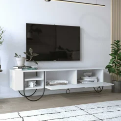 Norfolk TV-Ständer | 100 % MELAMIN | Weiß