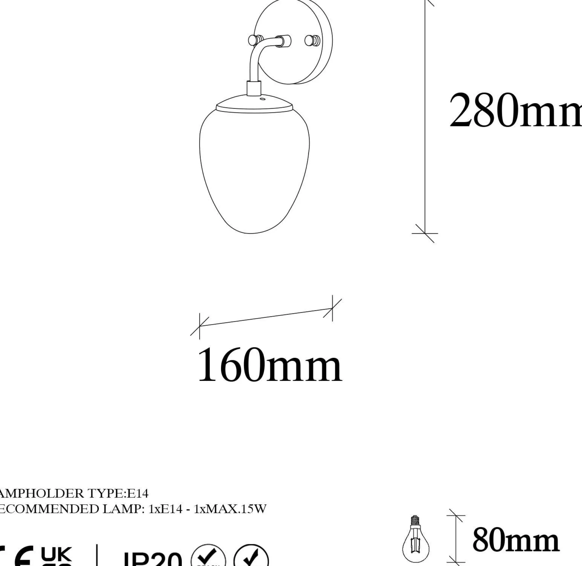 Emob Ns Wandleuchte | METALLGEHÄUSE | , Antik, Creme