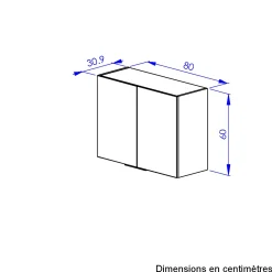 Oberschrank Küche Eden | 80 x 31 x 60 cm | Helvezia Oak Design