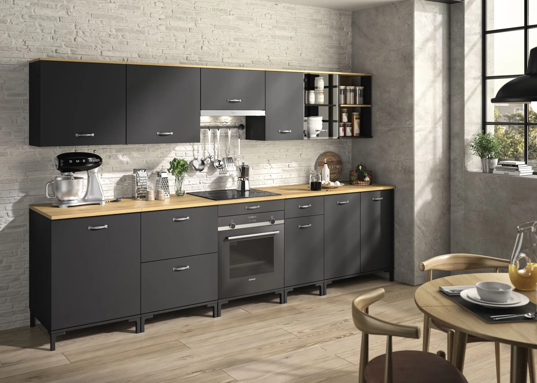 Oberschrank Küche Manchester | 60 x 32 x 35 cm | Helvezia Oak Design