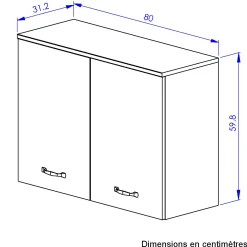 Oberschrank Küche Manchester | 80 x 32 x 60 cm | Helvezia Oak Design