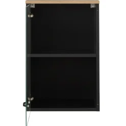 Oberschrank Manno 40cm mit Glastür - schwarz/eiche