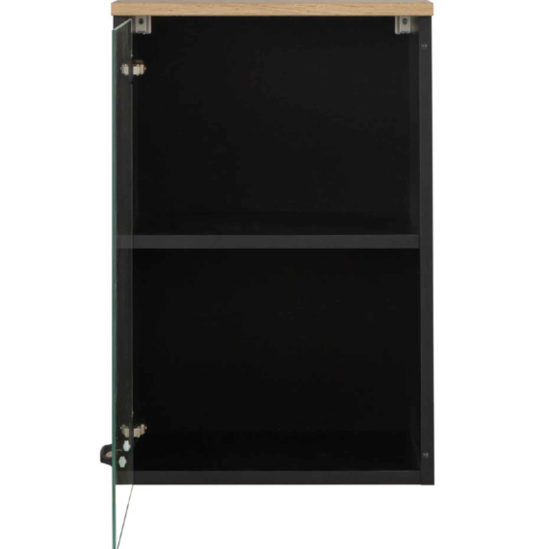 Oberschrank Manno 40cm mit Glastür - schwarz/eiche