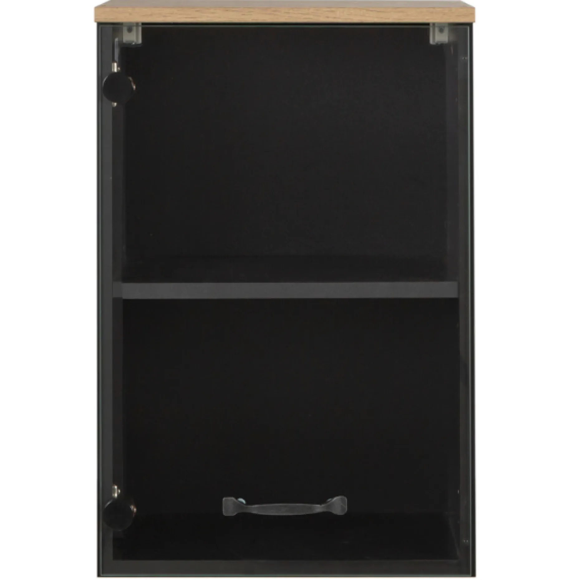 Oberschrank Manno 40cm mit Glastür - schwarz/eiche