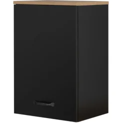 Oberschrank Manno 40cm mit 1 Tür - schwarz/eiche
