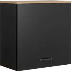 Oberschrank Manno 60cm mit 1 Tür - schwarz/eiche